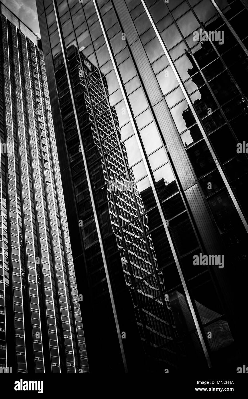 Wolkenkratzer in Manhattan, New York City. Stockfoto