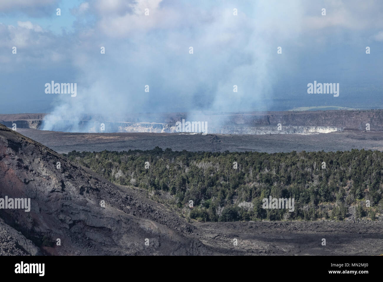 Nahansicht von Kilauea Iki Trail der Kilauea Caldera Eruption vor dem Frühjahr 2018 Stockfoto