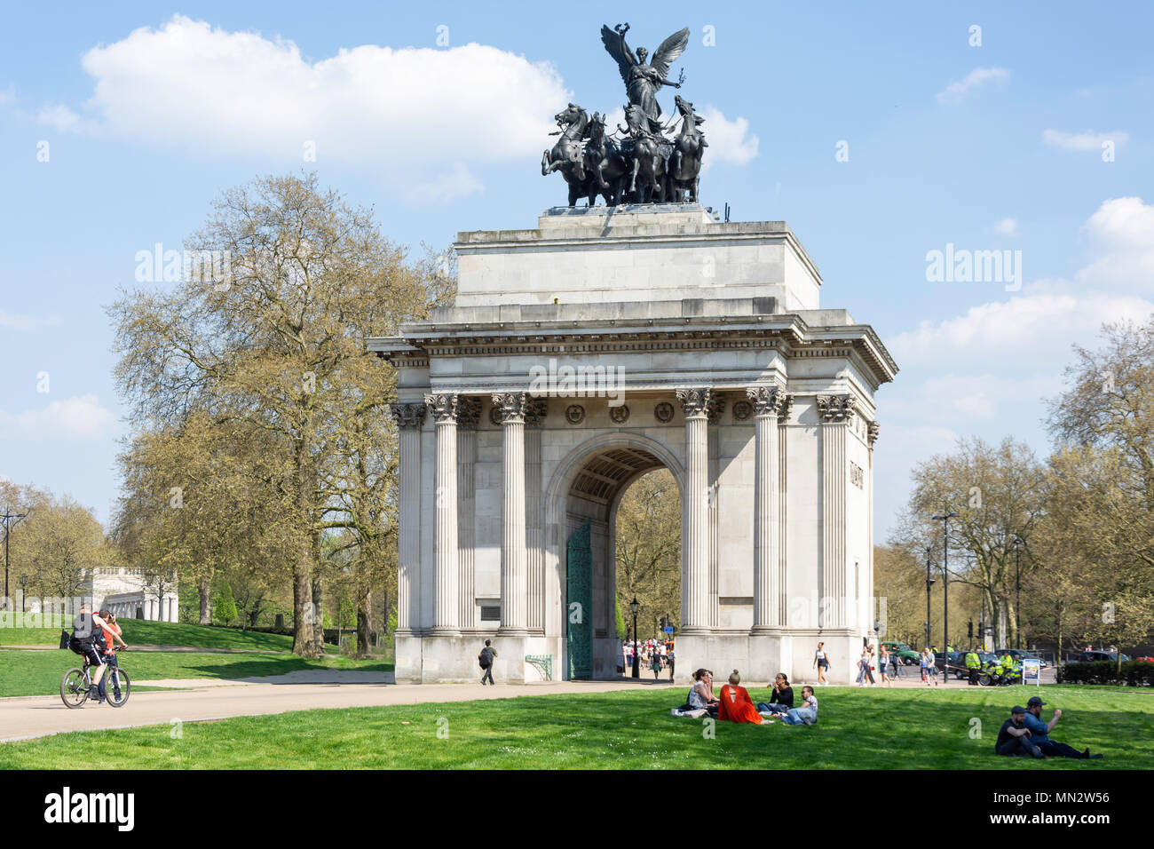 Wellington Arch, Hyde Park Corner, City of Westminster, Greater London, England, Vereinigtes Königreich Stockfoto