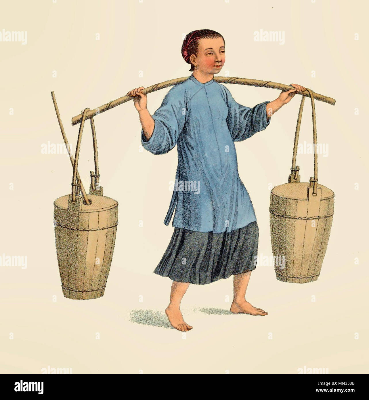 Eine Bäuerin in China, ca. 1800 Stockfoto