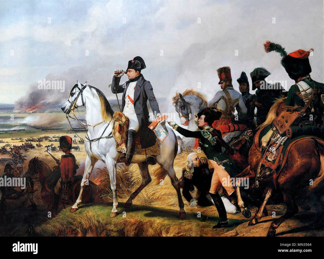 Napoleon in der Schlacht bei Wagram. Juli 6, 1809 Stockfoto