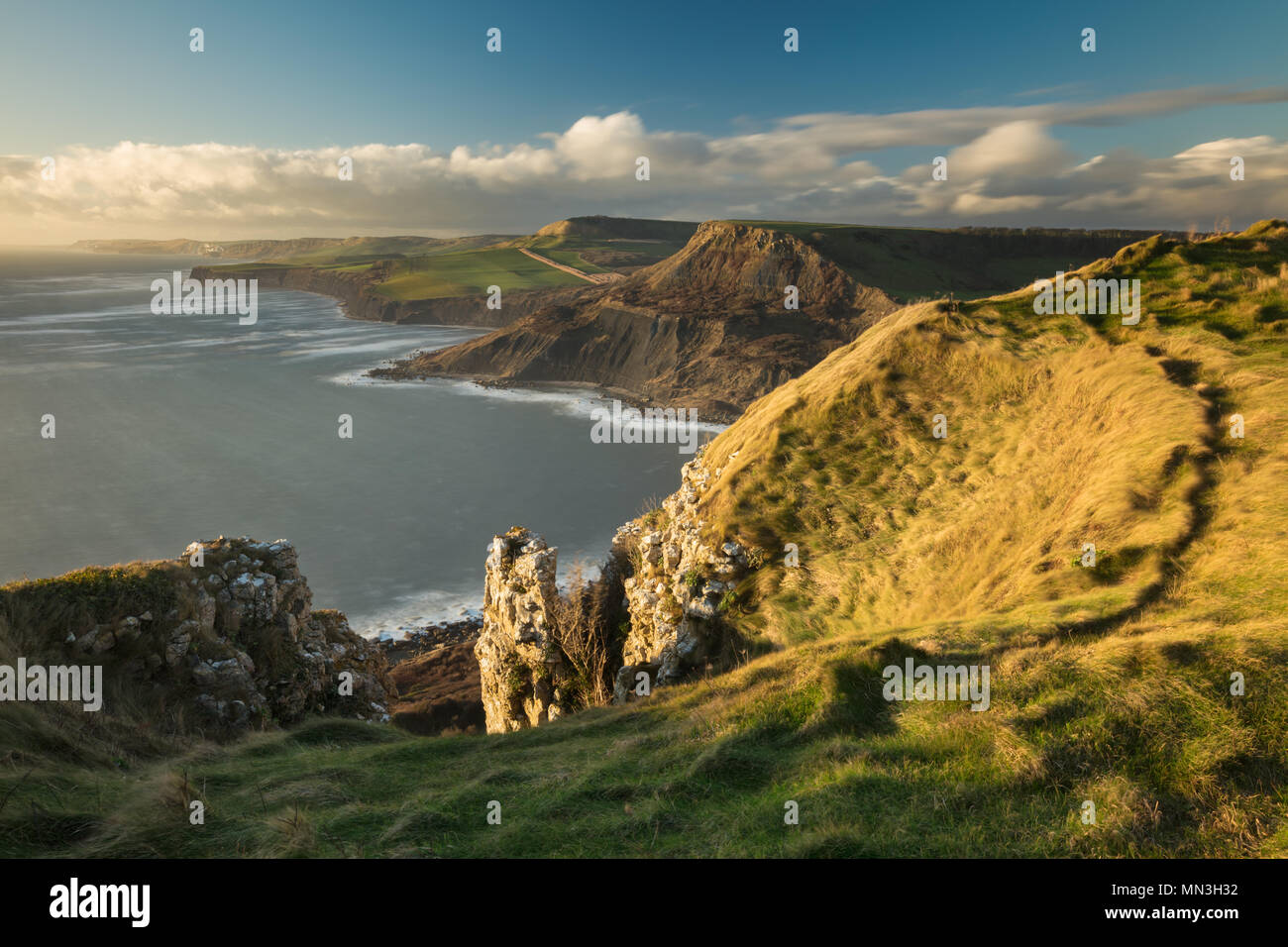 Die Jurassic Coast von St aldhelm's Kopf, Dorset, England, Großbritannien Stockfoto
