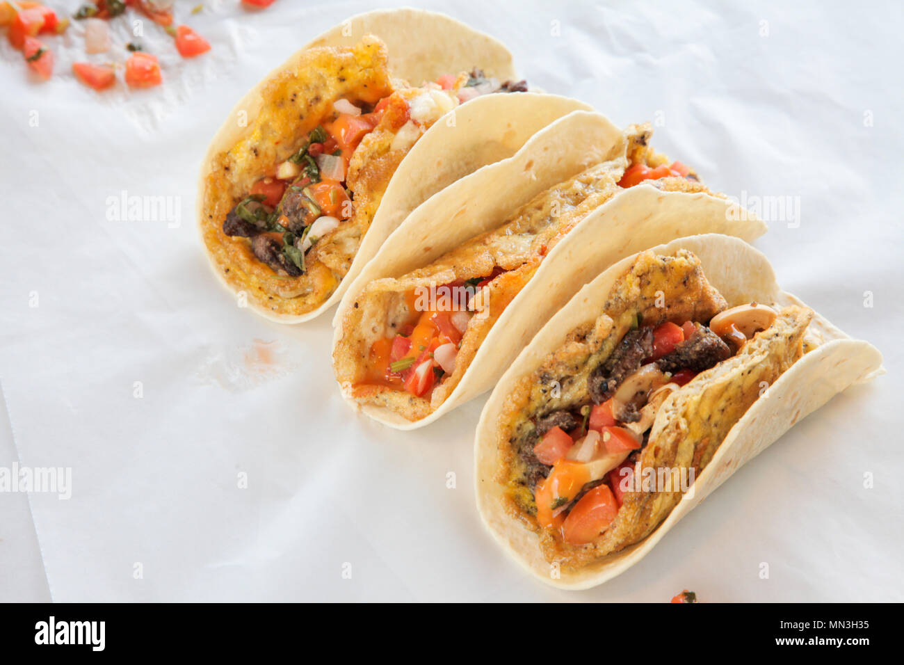 Frühstück Tacos Stockfoto