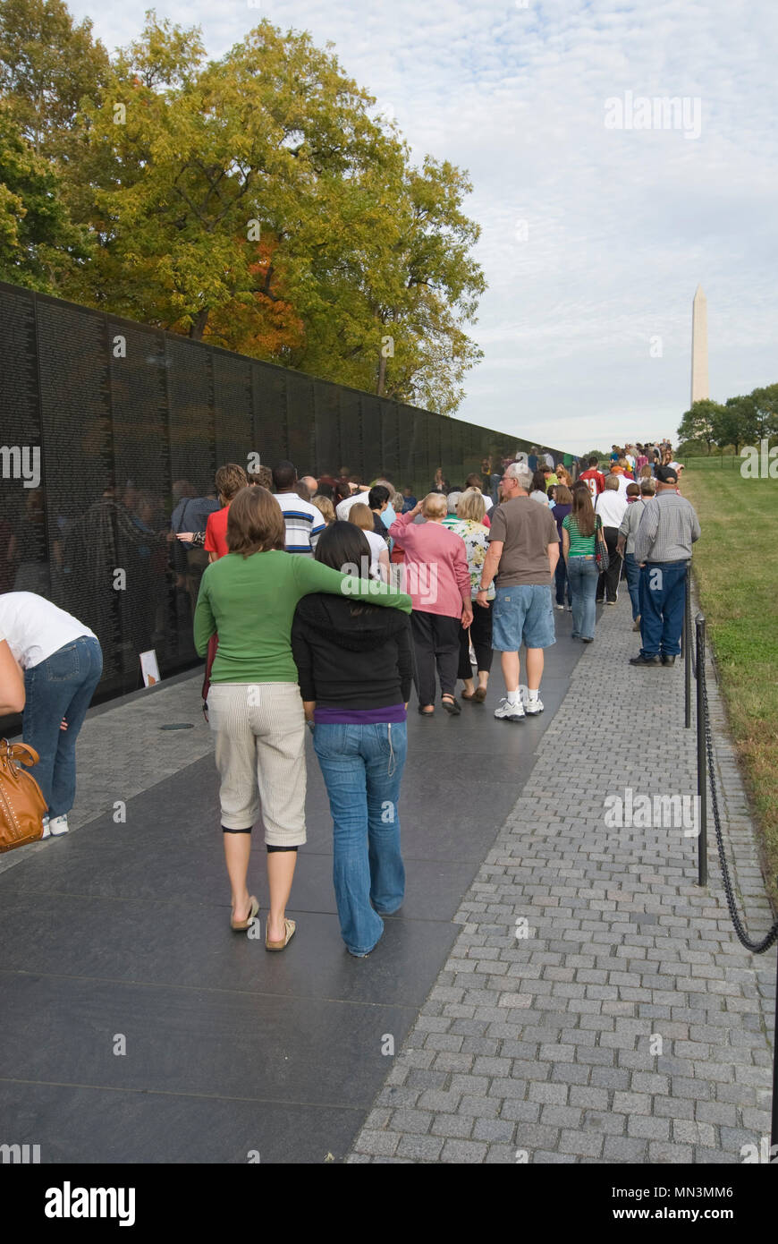 Das Vietnam Veterans Memorial National Memorial in Washington D.C. Es ehrt Service Mitglieder der US-Streitkräfte, die im Vietnam Krieg gekämpft. Stockfoto