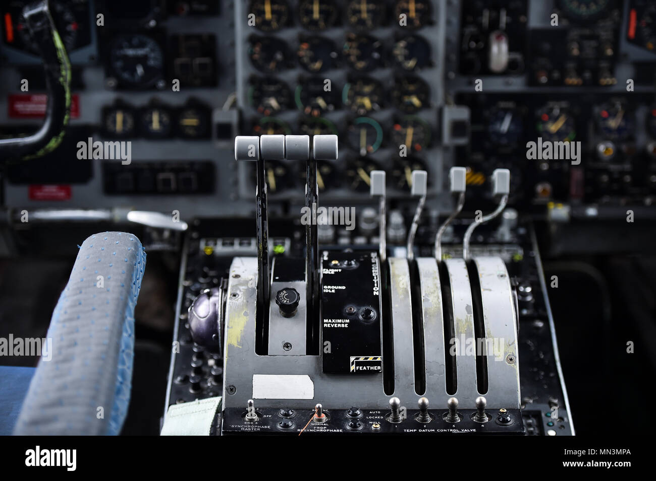 Im Cockpit eines Kampfflugzeuges Stockfoto