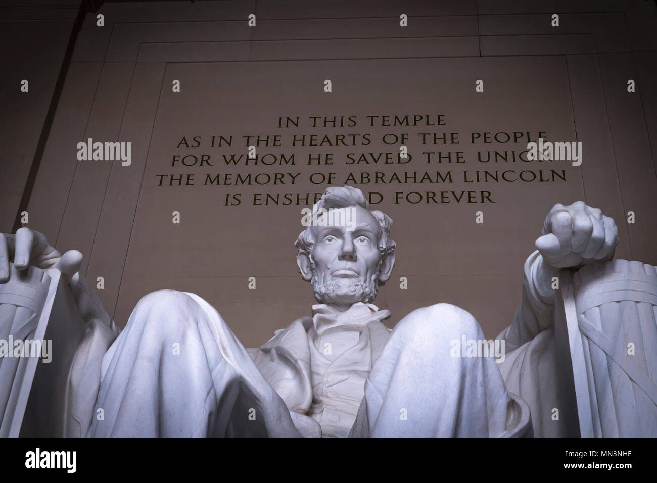 Statue von Präsident Abraham Lincoln, Lincoln Memorial, Washington DC, USA, Nordamerika, Stockfoto