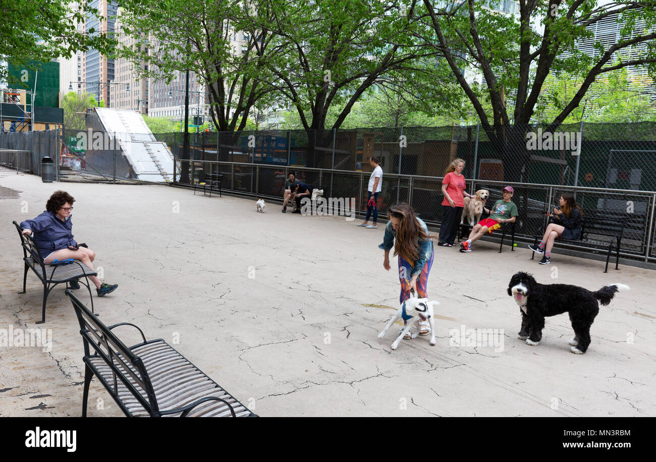 Ein Hund ausführen, einen geschützten Bereich für Hundebesitzer ihre Hunde für einen Lauf, in der Innenstadt von New York, New York City, USA Stockfoto