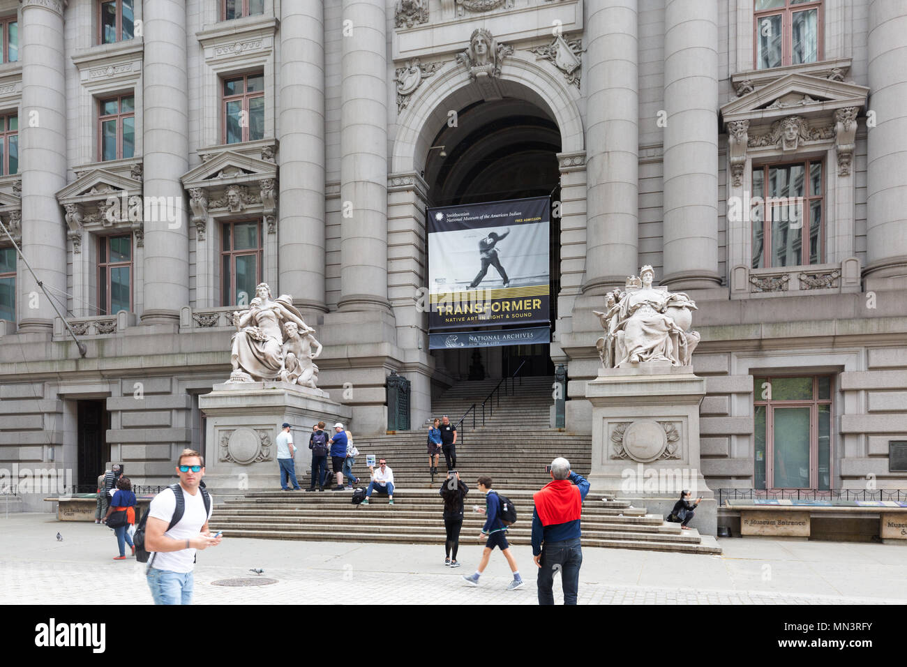 Das Äußere des Nationalen Museum der Amerikanischen Indianer, Downtown New York, New York City, USA Stockfoto