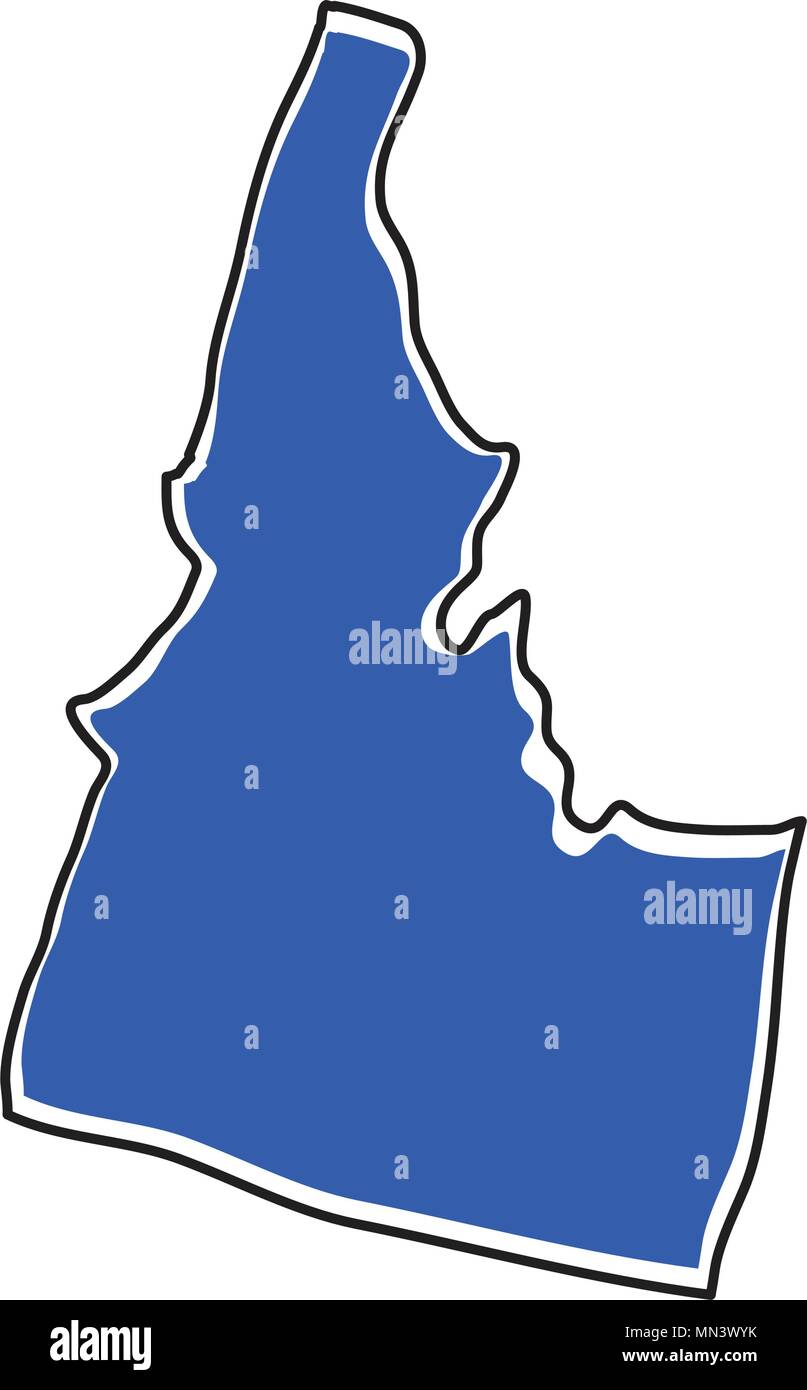 Isolierte Karte der Zustand von Idaho Stock Vektor