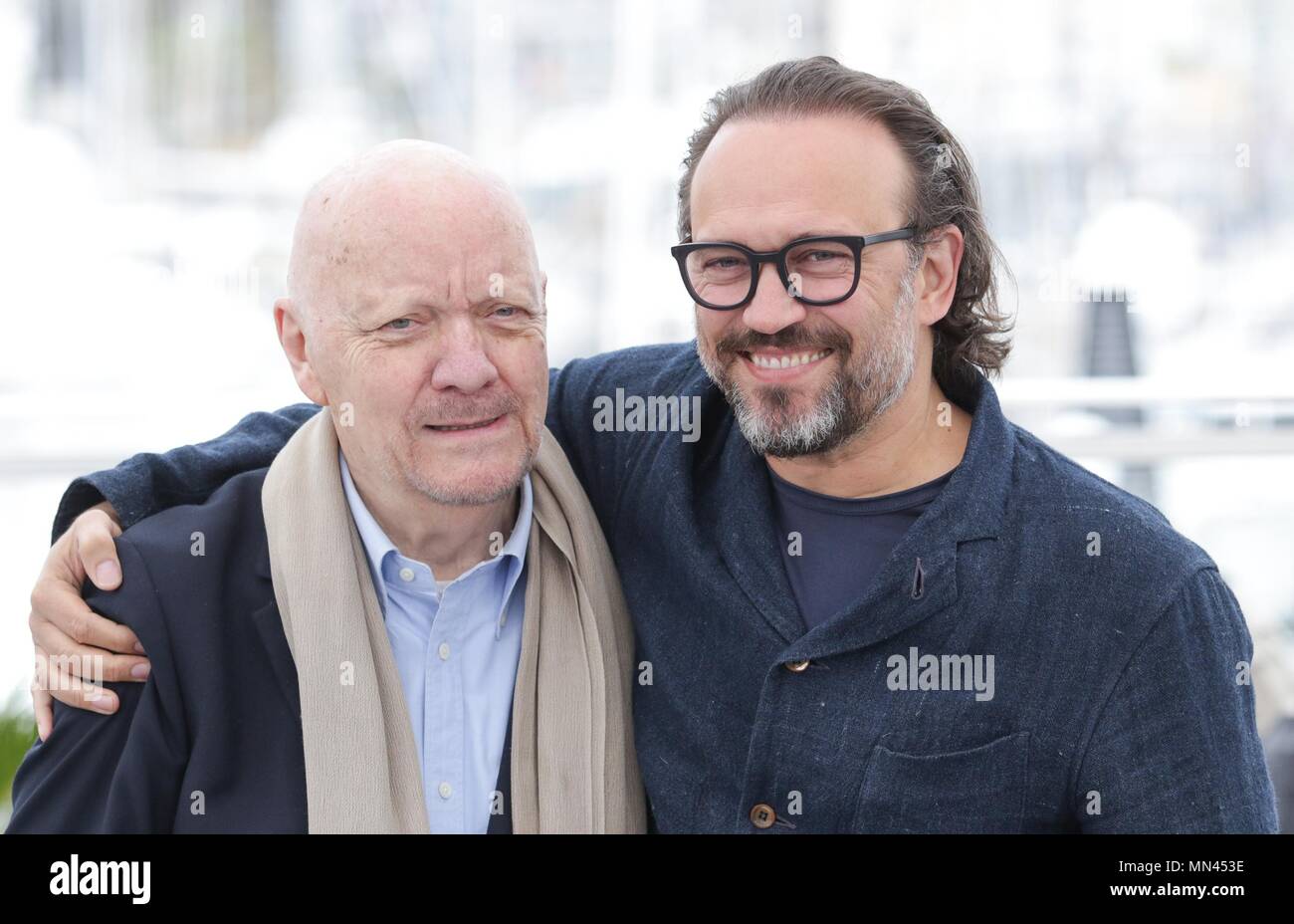 JEAN-PAUL RAPPENEAU, Vincent Perez, Cyrano de Bergerac, Fotoshooting. 71 ST CANNES FILM FESTIVAL, Cannes, Frankreich, 14. Mai 2018 Stockfoto