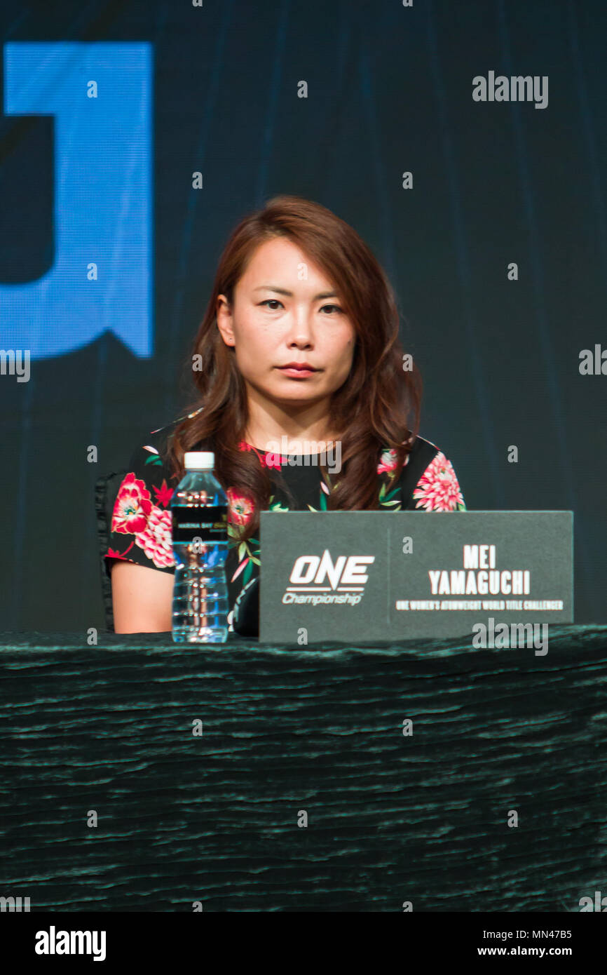 Singapur. 14. Mai 2018. Mei Yamaguchi an der Meisterschaft' unaufhaltsam Dreams" Pressekonferenz in der Marina Bay Sands, Singapur am 14. Mai 2018. Credit: Ray Shiu/Alamy leben Nachrichten Stockfoto