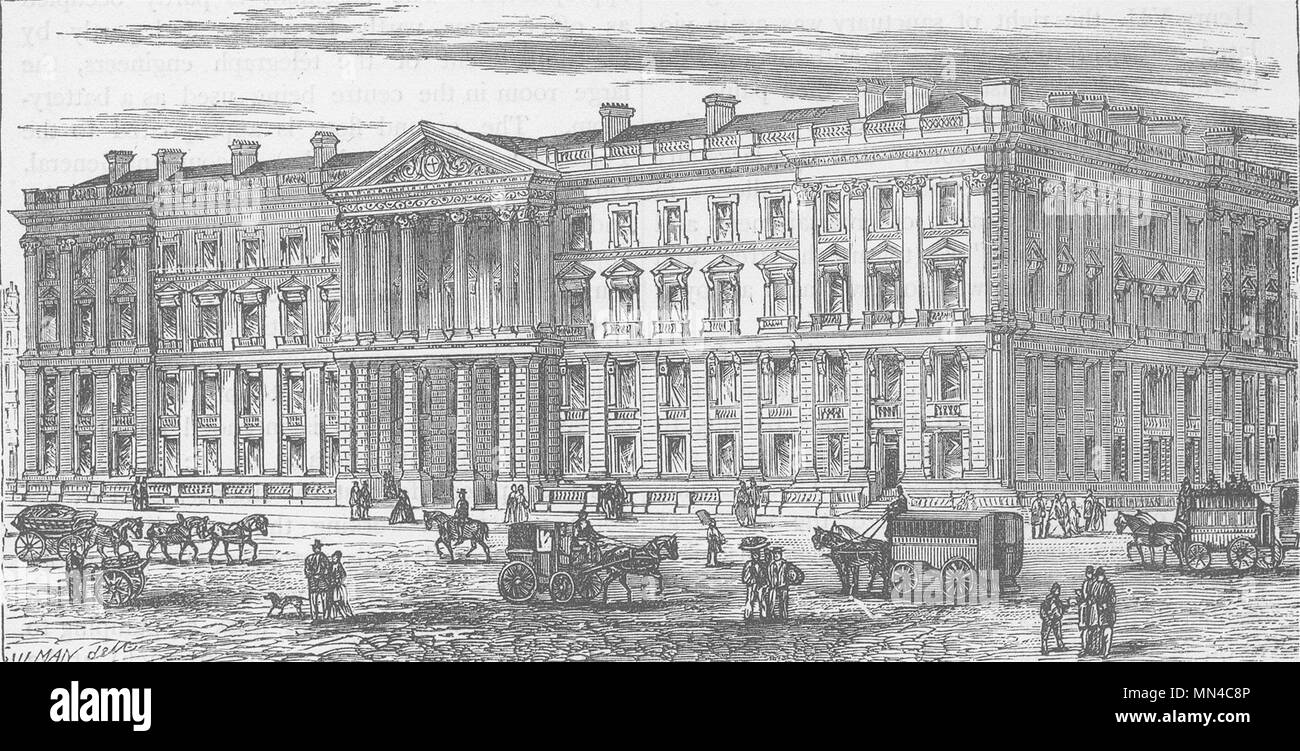 Stadt von LONDON. Neue General Post Office, St. Martin's-le-Grand c 1880 alte Drucken Stockfoto