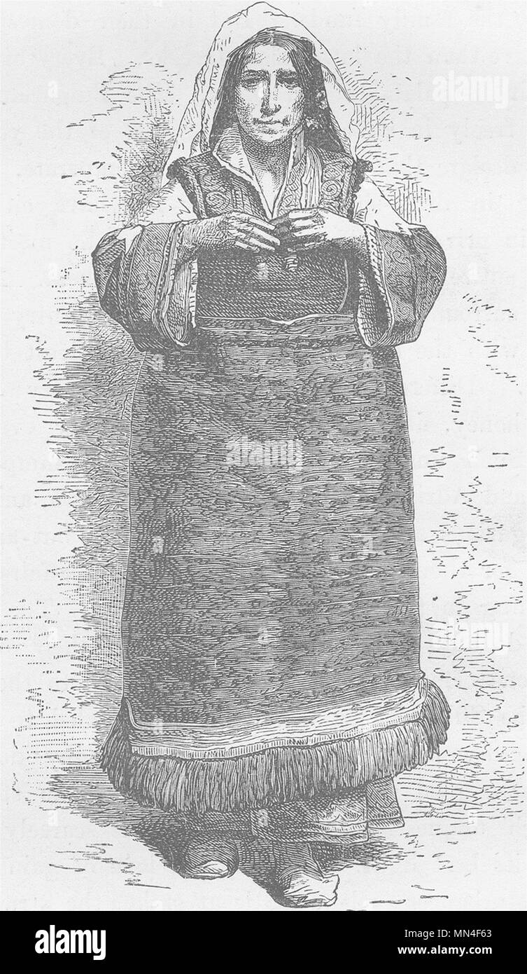 Bulgarien. Bulgarische Bäuerin 1894 alte antike vintage Bild drucken Stockfoto