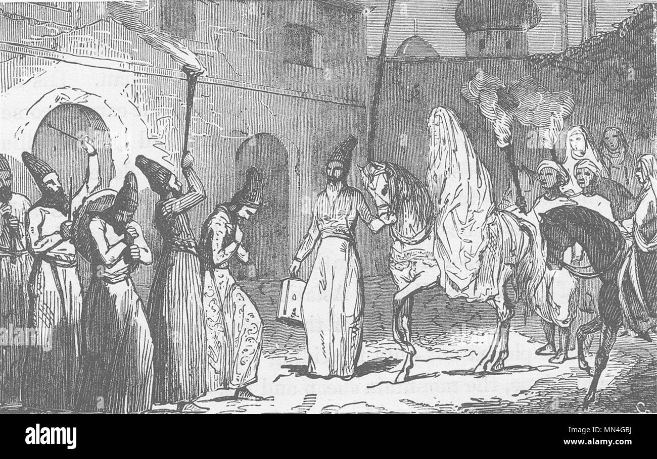 IRAN. Ehe Prozession in Persien (Iran) 1891 alte antike Bild drucken Stockfoto
