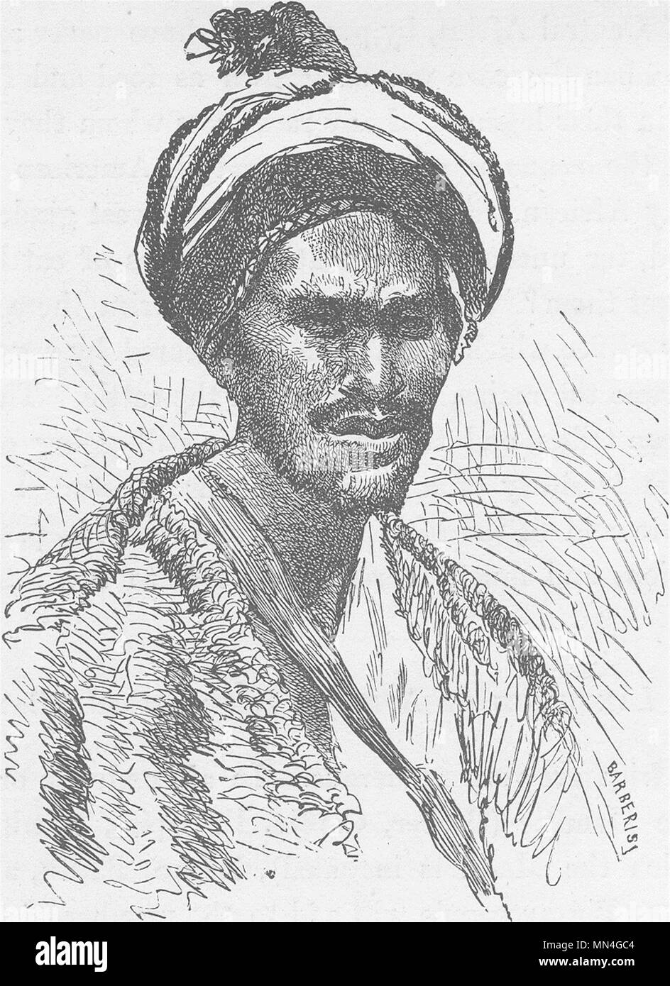 Marokko. Arabische Der beni-hassan Stamm, Marokko 1891 alte antike Bild drucken Stockfoto