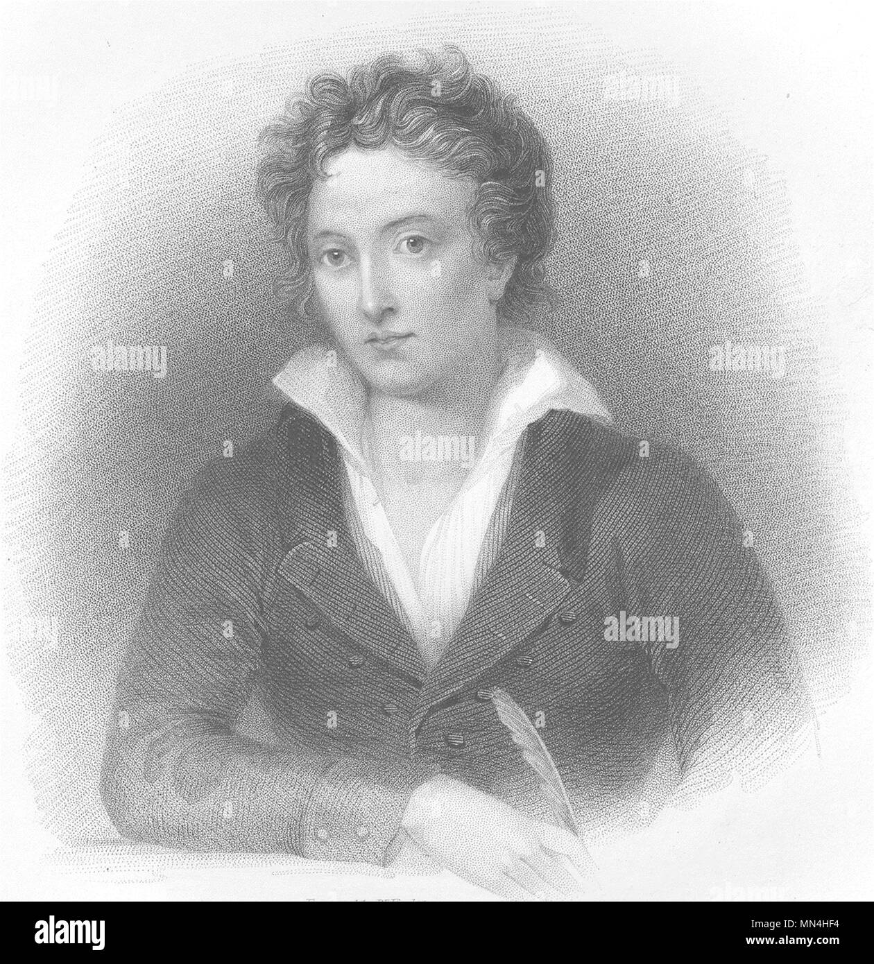 Dichter. Percy Bysshe Shelley; Finden 1833 alte antike vintage Bild drucken Stockfoto