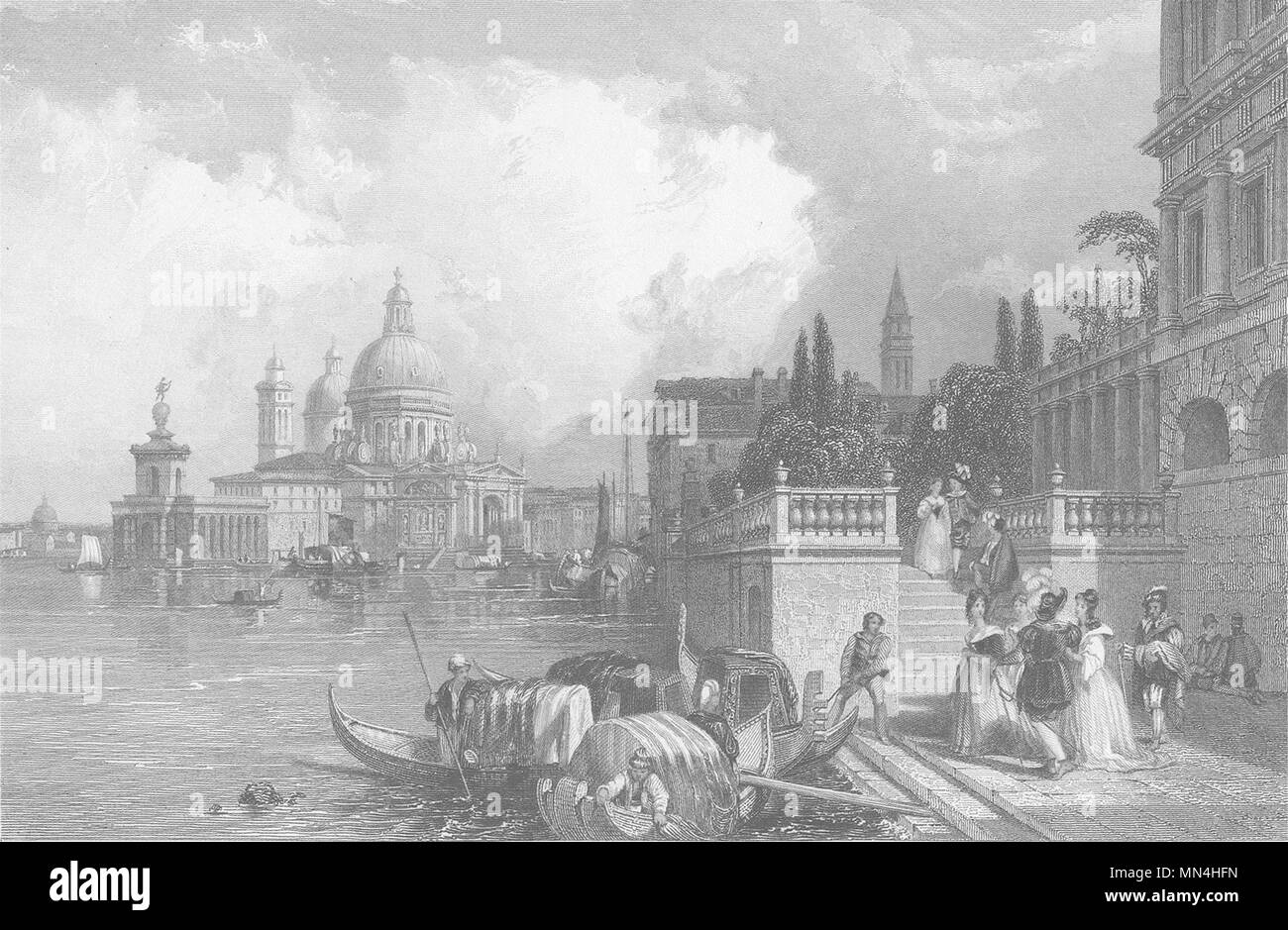 Italien. Venedig, vom Grand Canal; Finden 1833 alte antike vintage Bild drucken Stockfoto