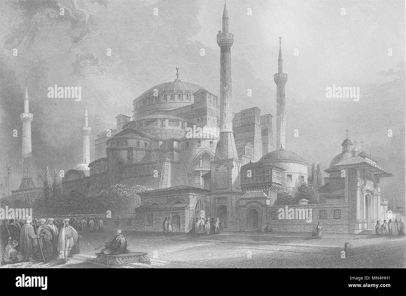 Die TÜRKEI. Die Hagia Sophia, Istanbul; 1833 Finden alte antike vintage Bild drucken Stockfoto