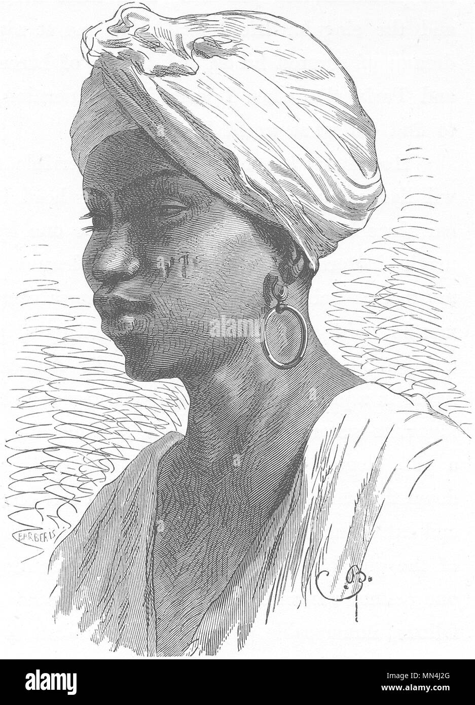 Marokko. Slave der Kriegsminister 1882 alte antike vintage Bild drucken Stockfoto