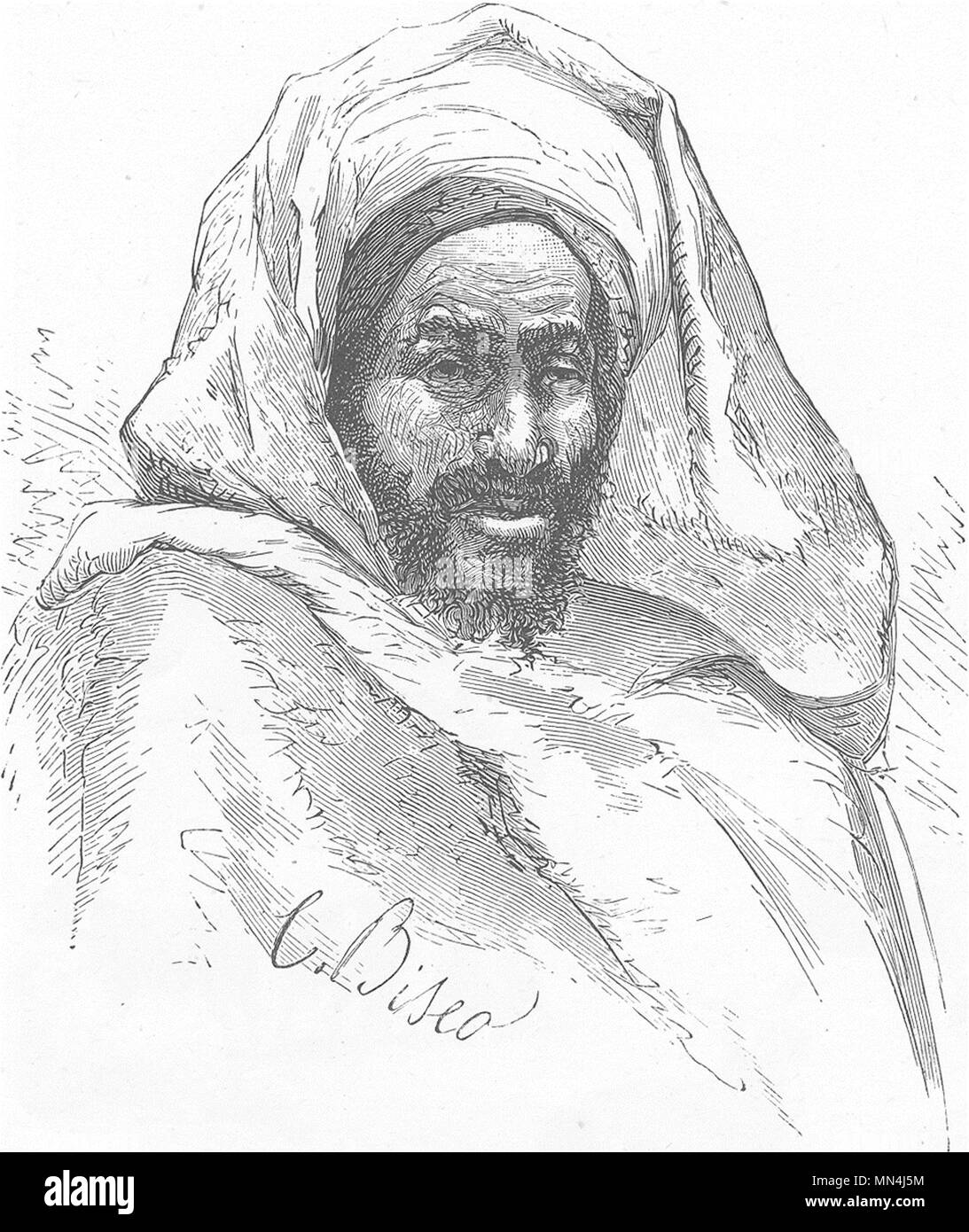 Marokko. Art der nativen Beni-Hassan 1882 alte antike vintage Bild drucken Stockfoto