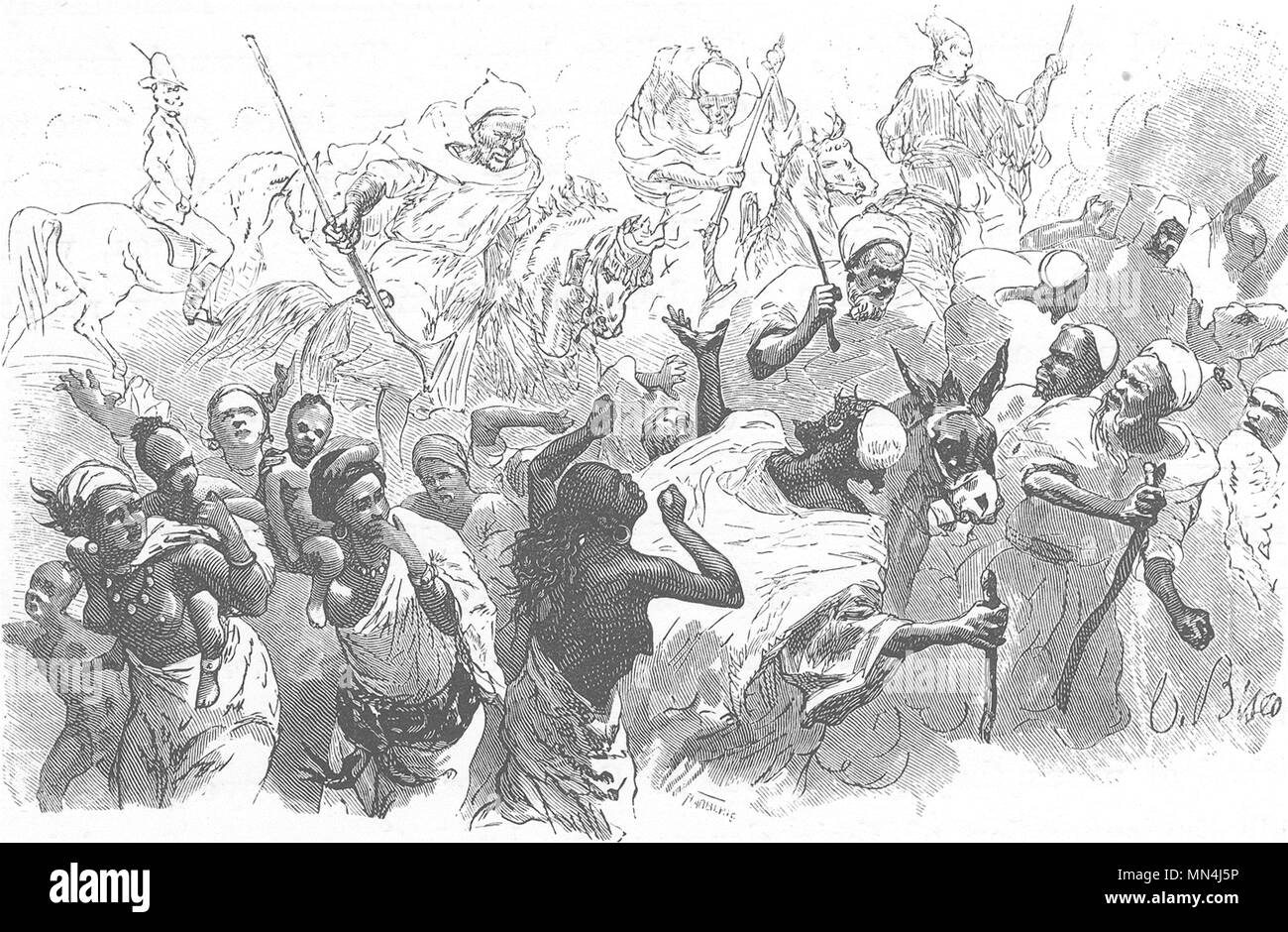 Marokko. Dispergieren der Masse 1882 alte antike vintage Bild drucken Stockfoto