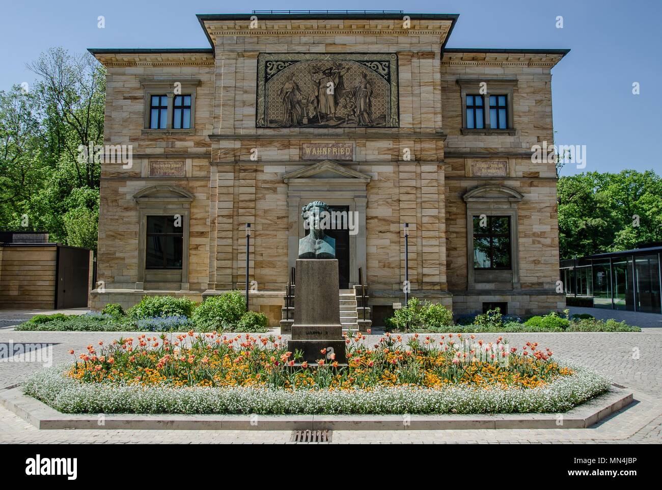 Bayreuth ist eine Stadt, die Historisch gewachsen als Markgräfliche Residenz und ist inzwischen weltberühmt, weil der Richard Wagner Festival. Stockfoto