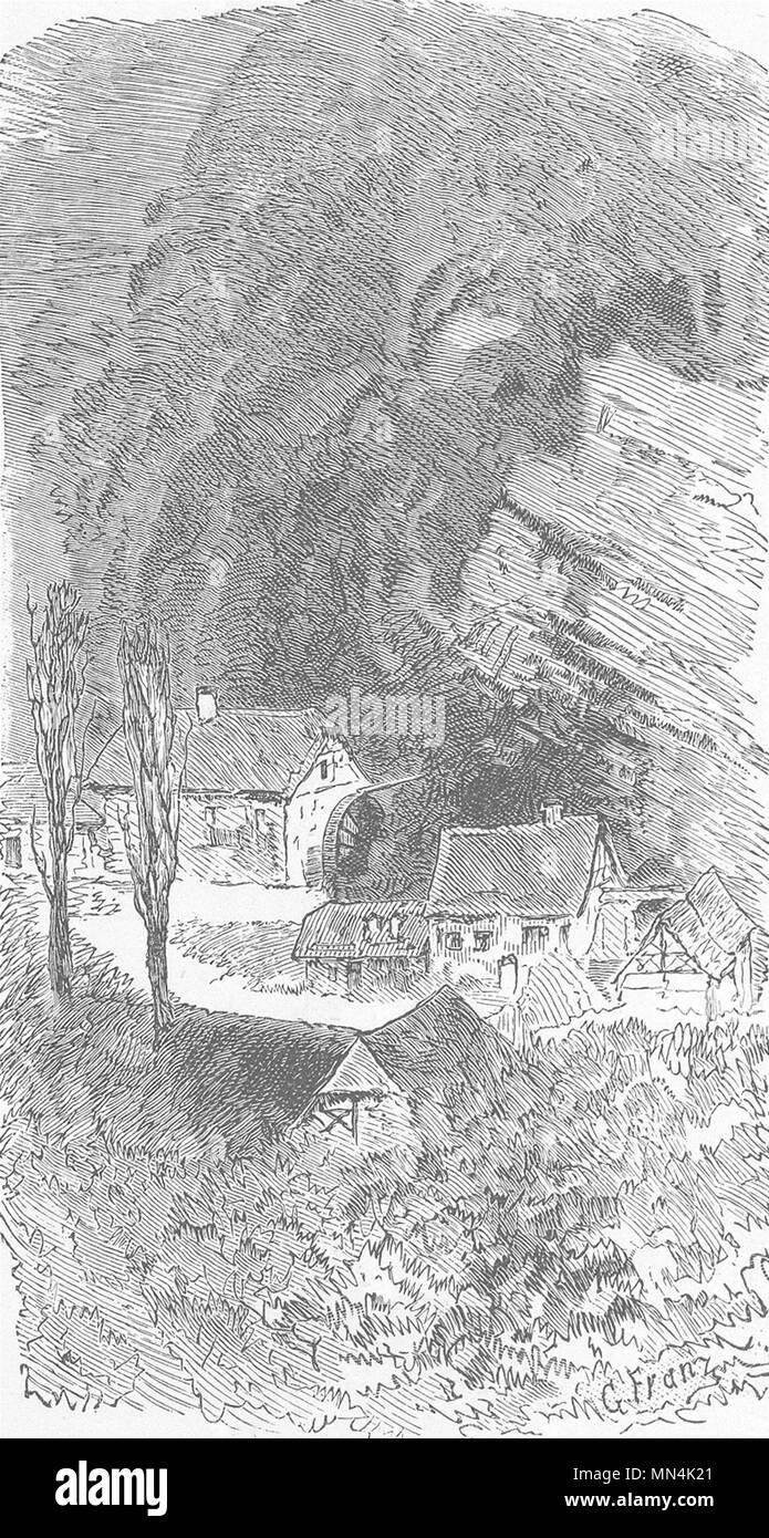 Deutschland. Mühle, Stettbacher Tal 1903 alte antike vintage Bild drucken Stockfoto