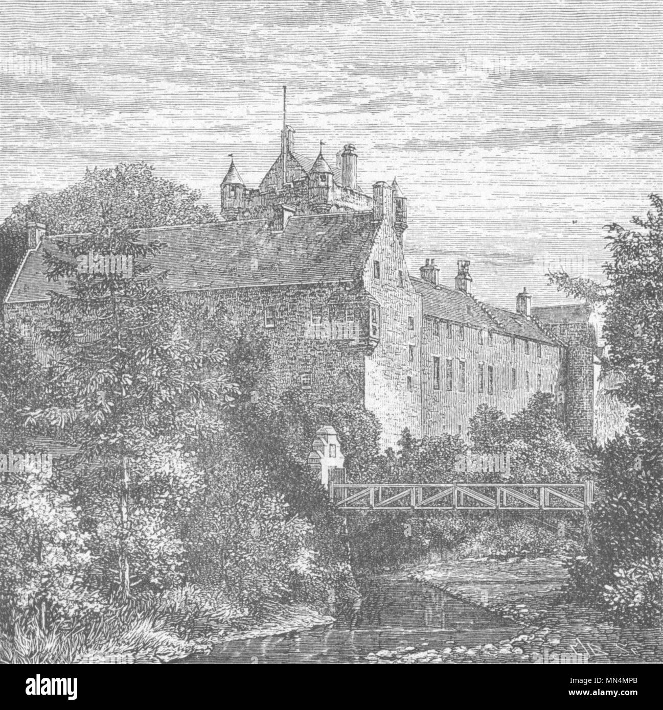Schottland. Cawdor Castle 1898 alte antike vintage Bild drucken Stockfoto