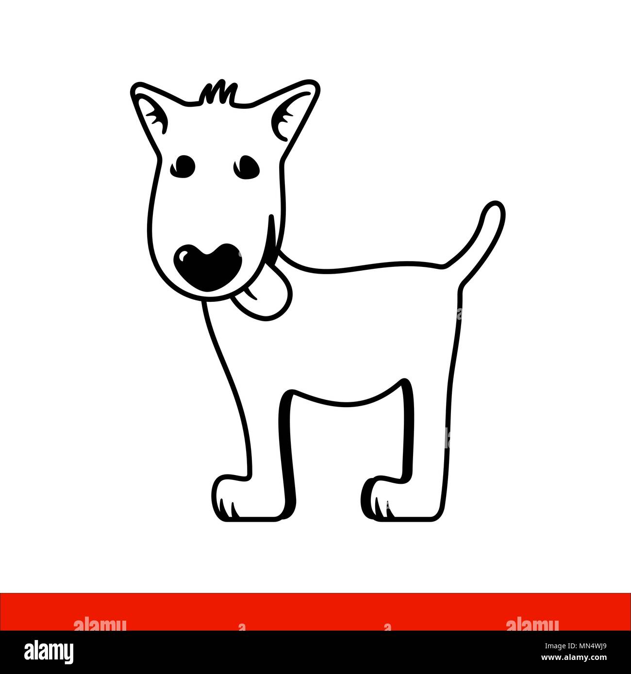 Grafik Hund mit Zunge heraus hängen auf weißem Hintergrund  Stock-Vektorgrafik - Alamy