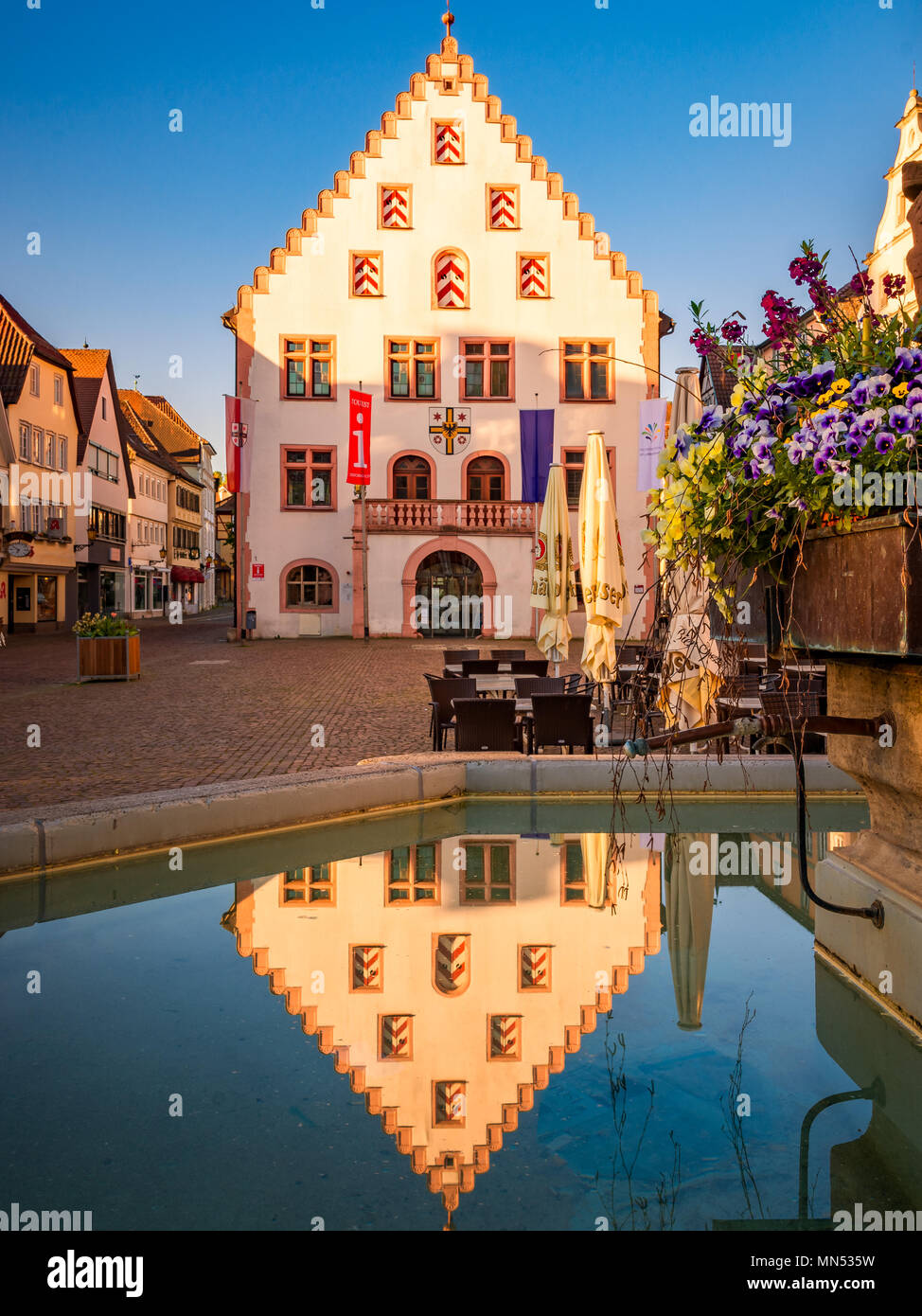 Schöne Aussicht auf die Altstadt von Bad Mergentheim - Teil der Romantischen Straße, Bayern, Deutschland Stockfoto