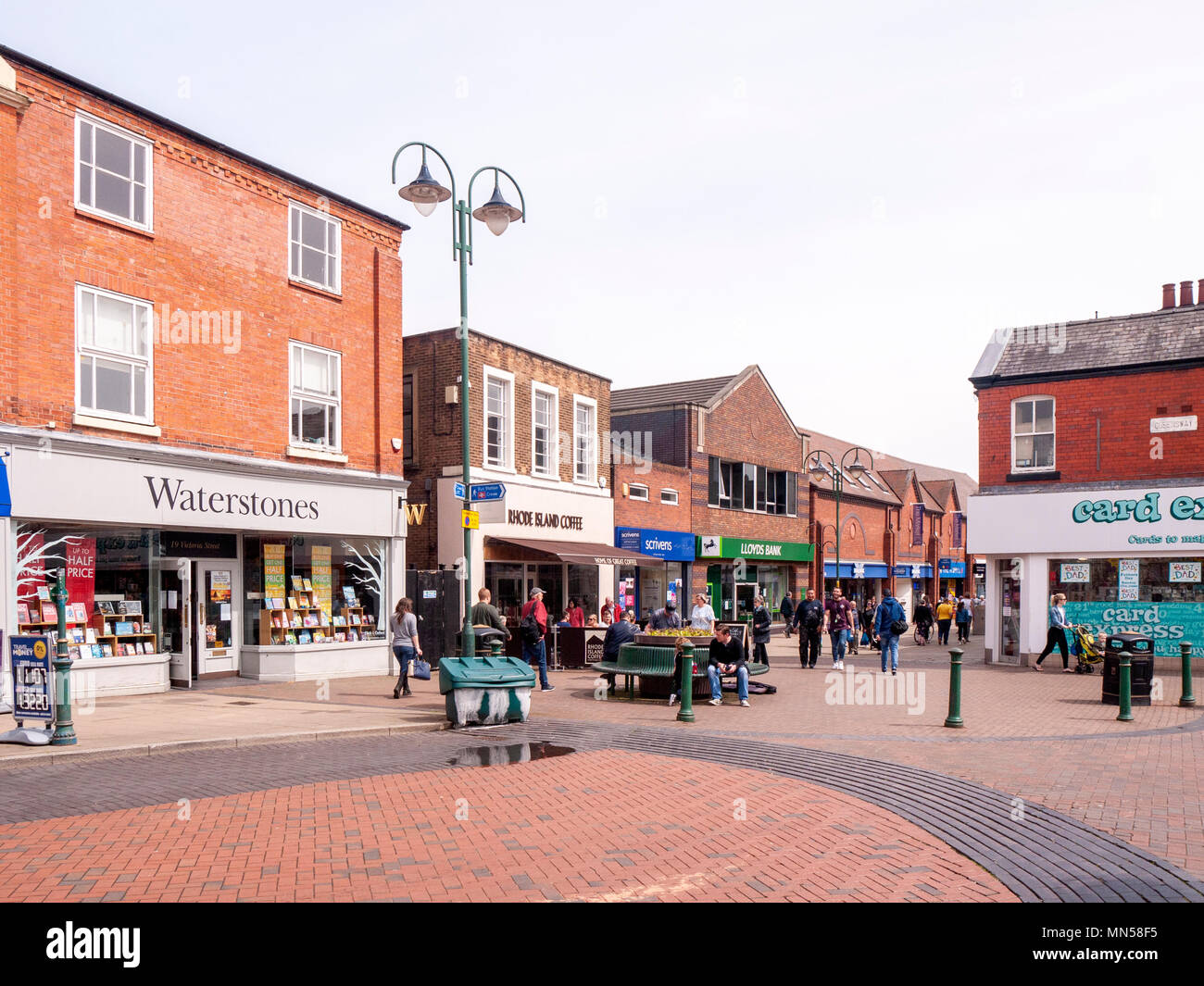 Stadtzentrum in Crewe, Cheshire Vereinigtes Königreich Stockfoto