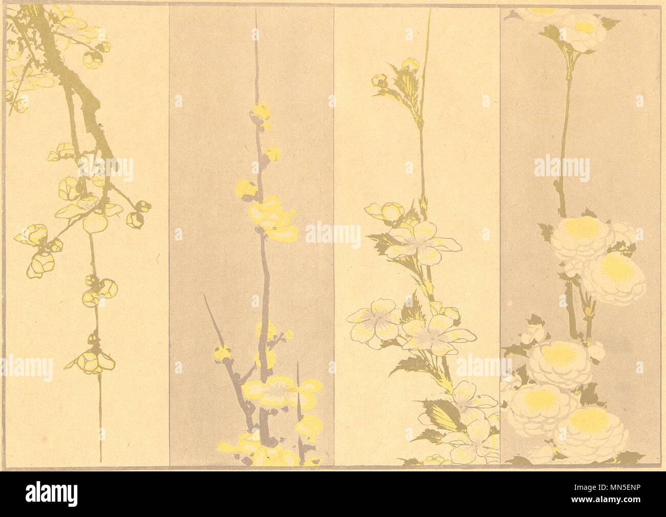 JAPAN. Studien von Blumen. Von Hokusai 1890 alte antike vintage Bild drucken Stockfoto