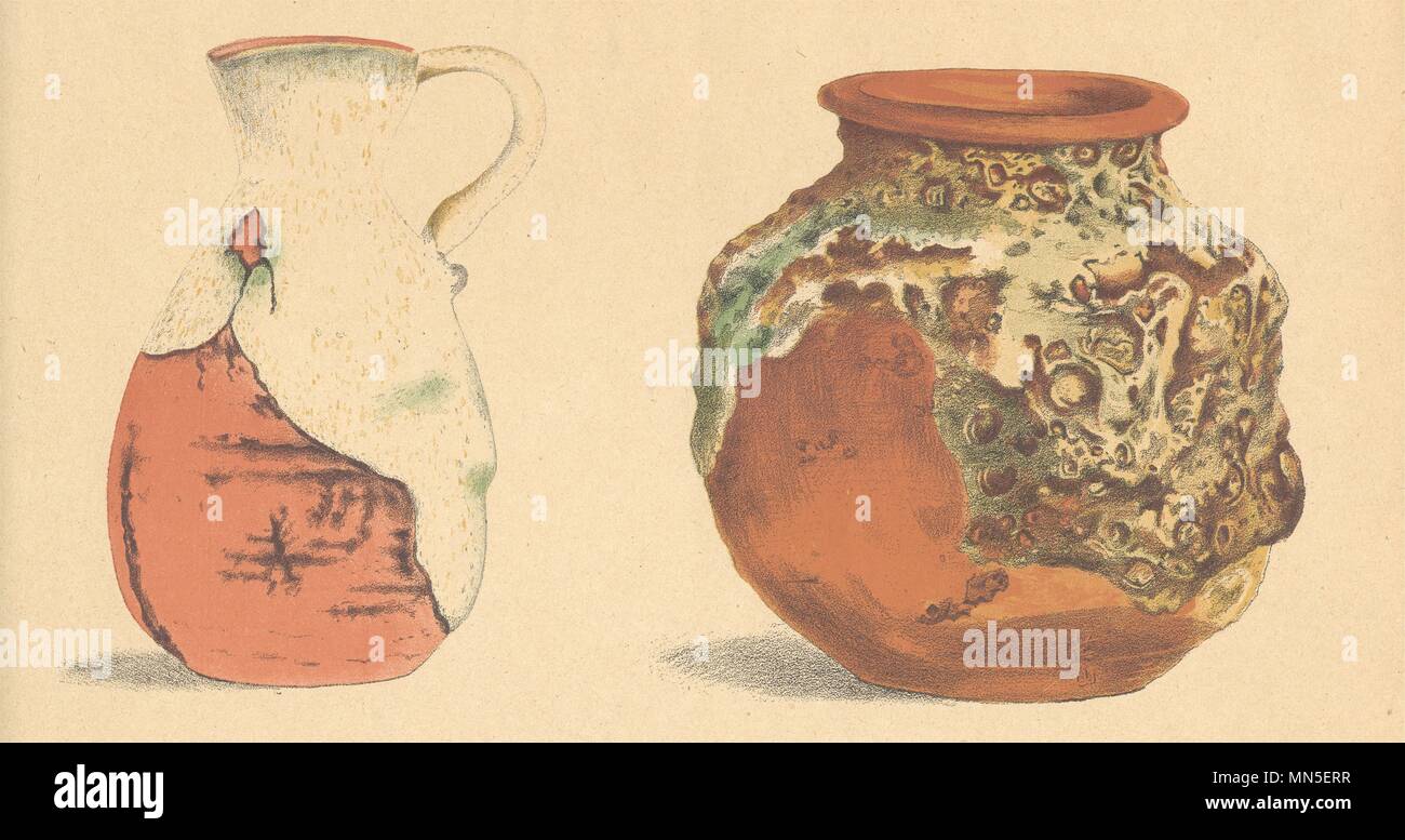 JAPAN. Zwei Stücke der Töpferei 1890 alte antike vintage Bild drucken Stockfoto