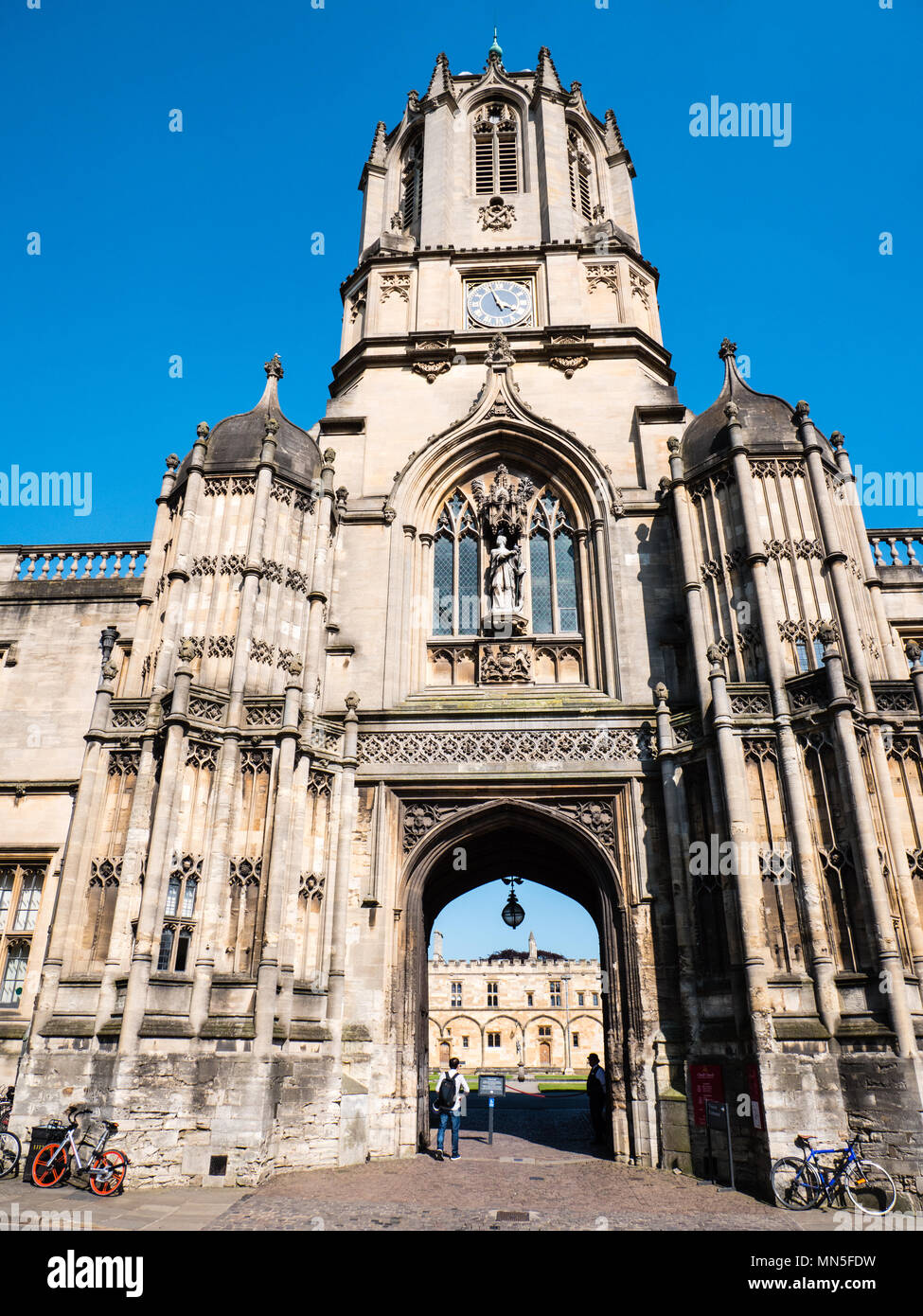 Tom Tower, Christ Church, Oxford, Oxfordshire, England, UK, GB. Stockfoto