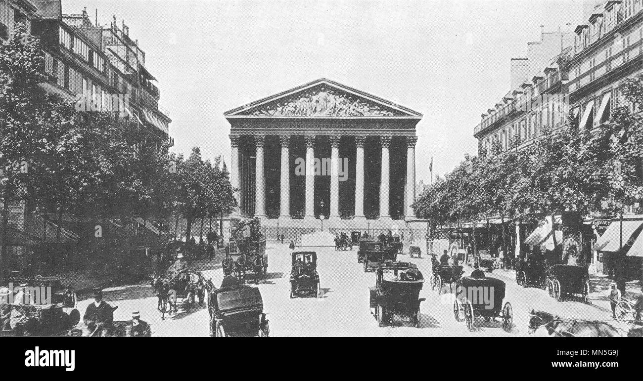 PARIS. La Rue Royale et la Madeleine 1900 alte antike vintage Bild drucken Stockfoto