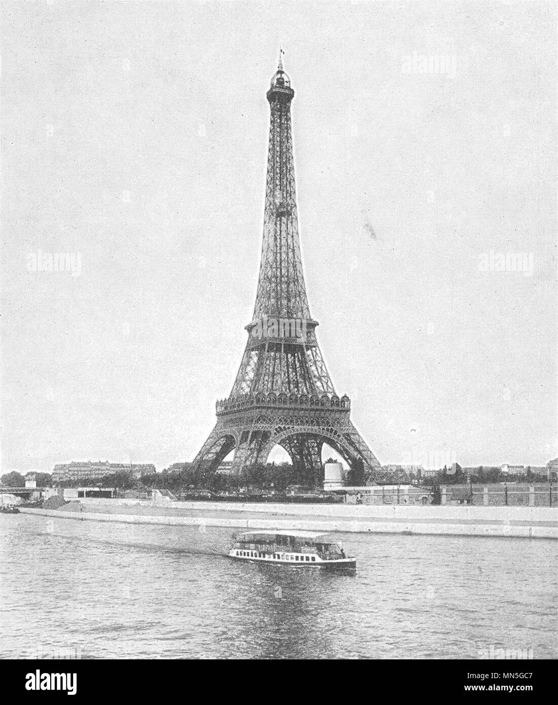 PARIS. La Tour Eiffel 1900 alte antike vintage Bild drucken Stockfoto