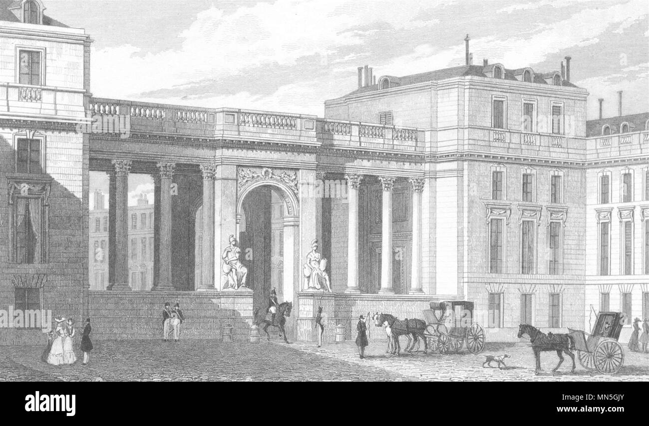 PARIS. Bildschirm auf den Hof, Abgeordnetenkammer 1831 alten, antiken Drucken Stockfoto