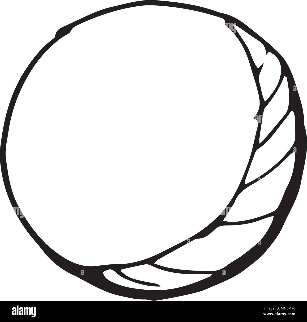 Schwarze und weiße Mond Skizze. Hand gezeichnet grunge Stil Stock