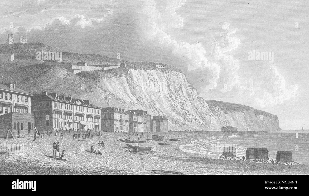 KENT. Dover vom Strand. Gute Stahl Gravierte anzeigen. (Westall) 1832 alte Drucken Stockfoto