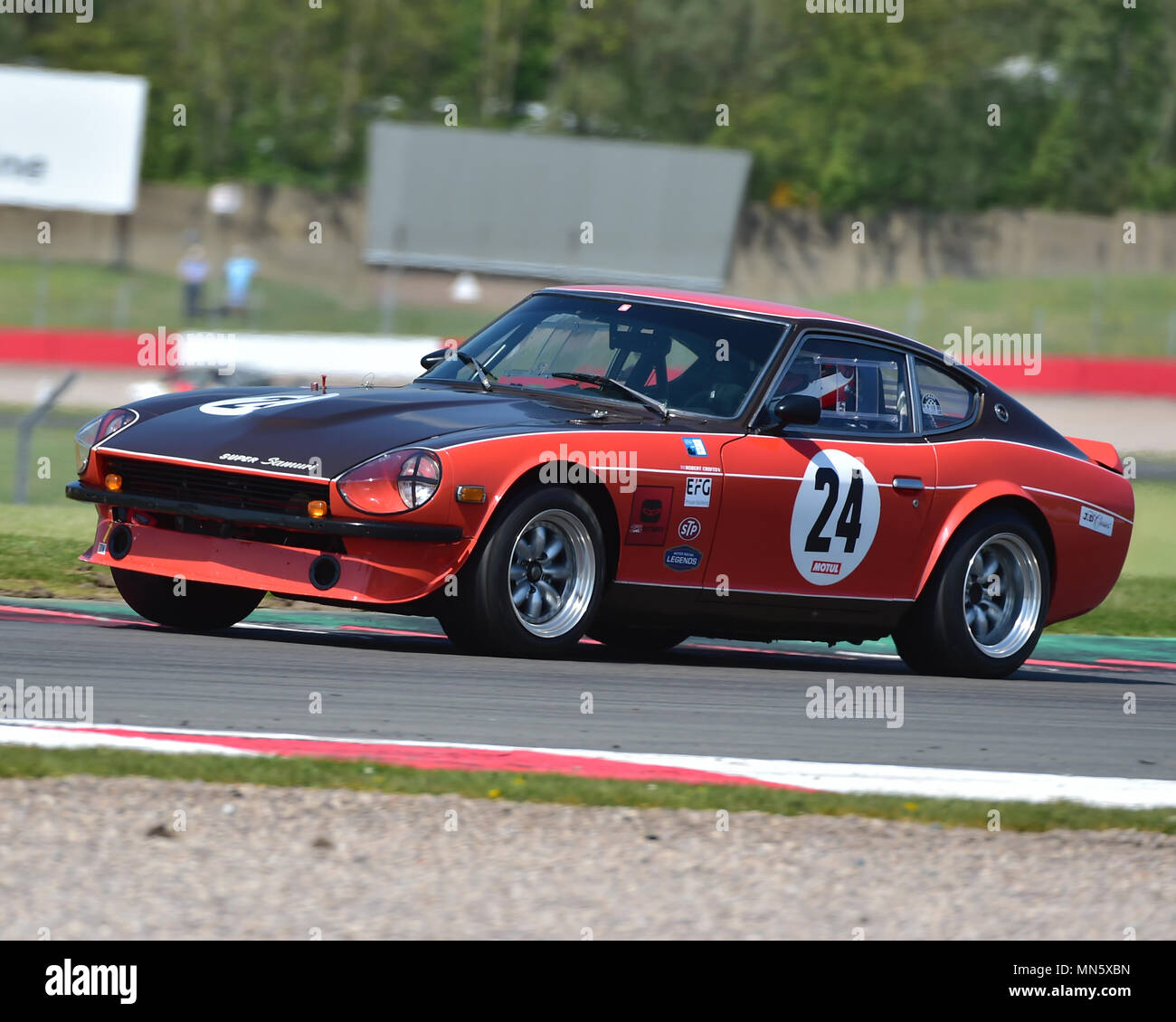 Robert Crofton, Datsun 240Z, Super Samuri, historische Tourenwagen Challenge, Tony Dron Trophäe, Donington historische Festspiele, 2018, laufender Motor, Motor sp Stockfoto