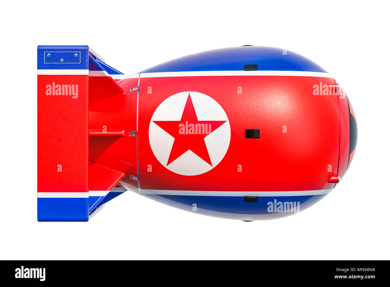 Nordkorea Atomwaffen Konzept, 3D-Rendering Stockfoto