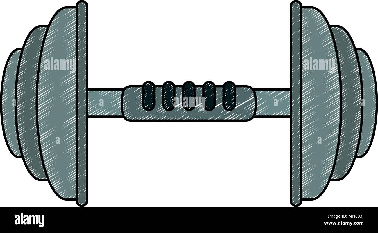 Hantel Gewicht Symbol scribble Stock Vektor