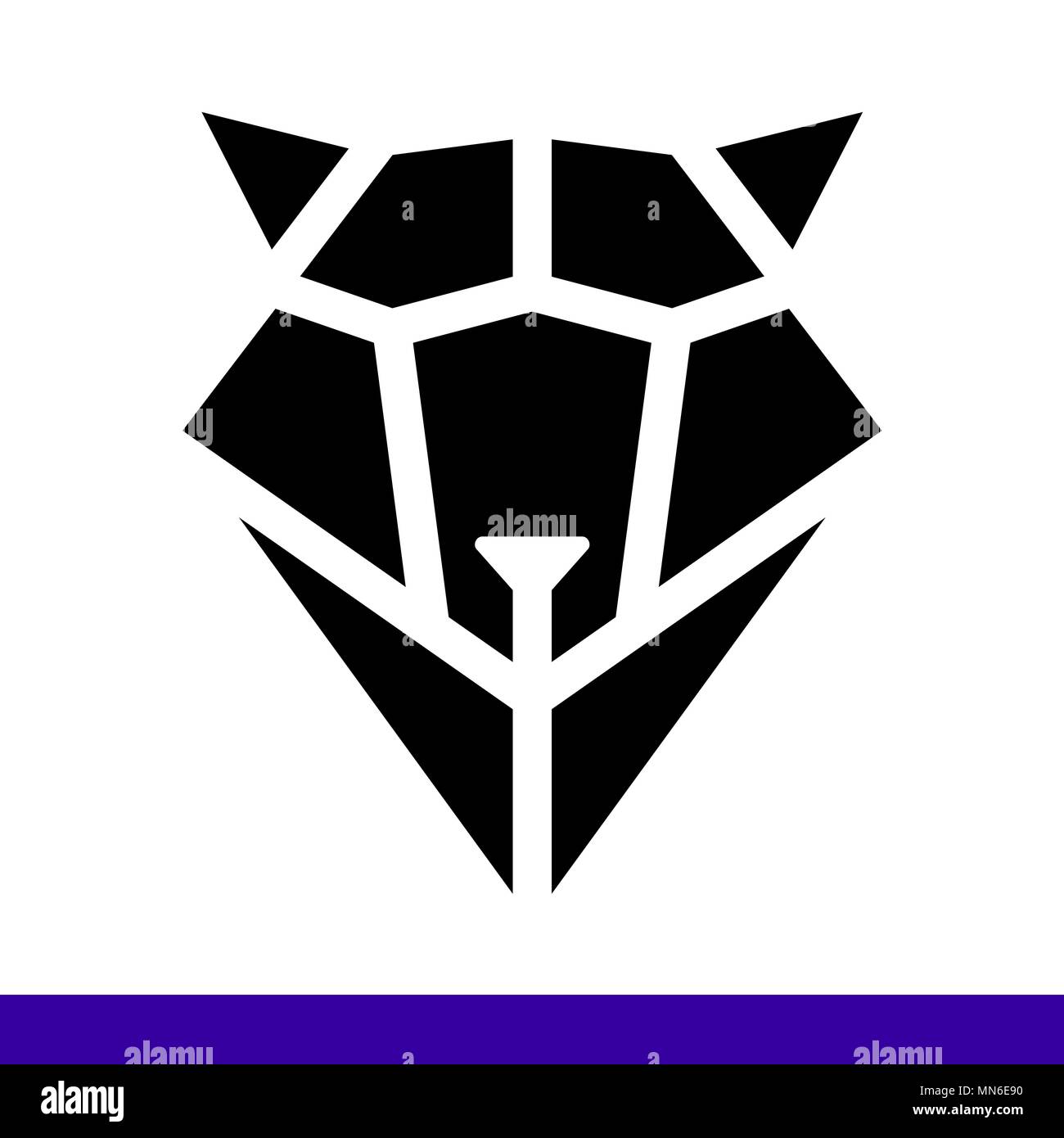 Wolfskopf geometrischen Stil. Polygonale dreieckige Tier Vector Illustration Stock Vektor