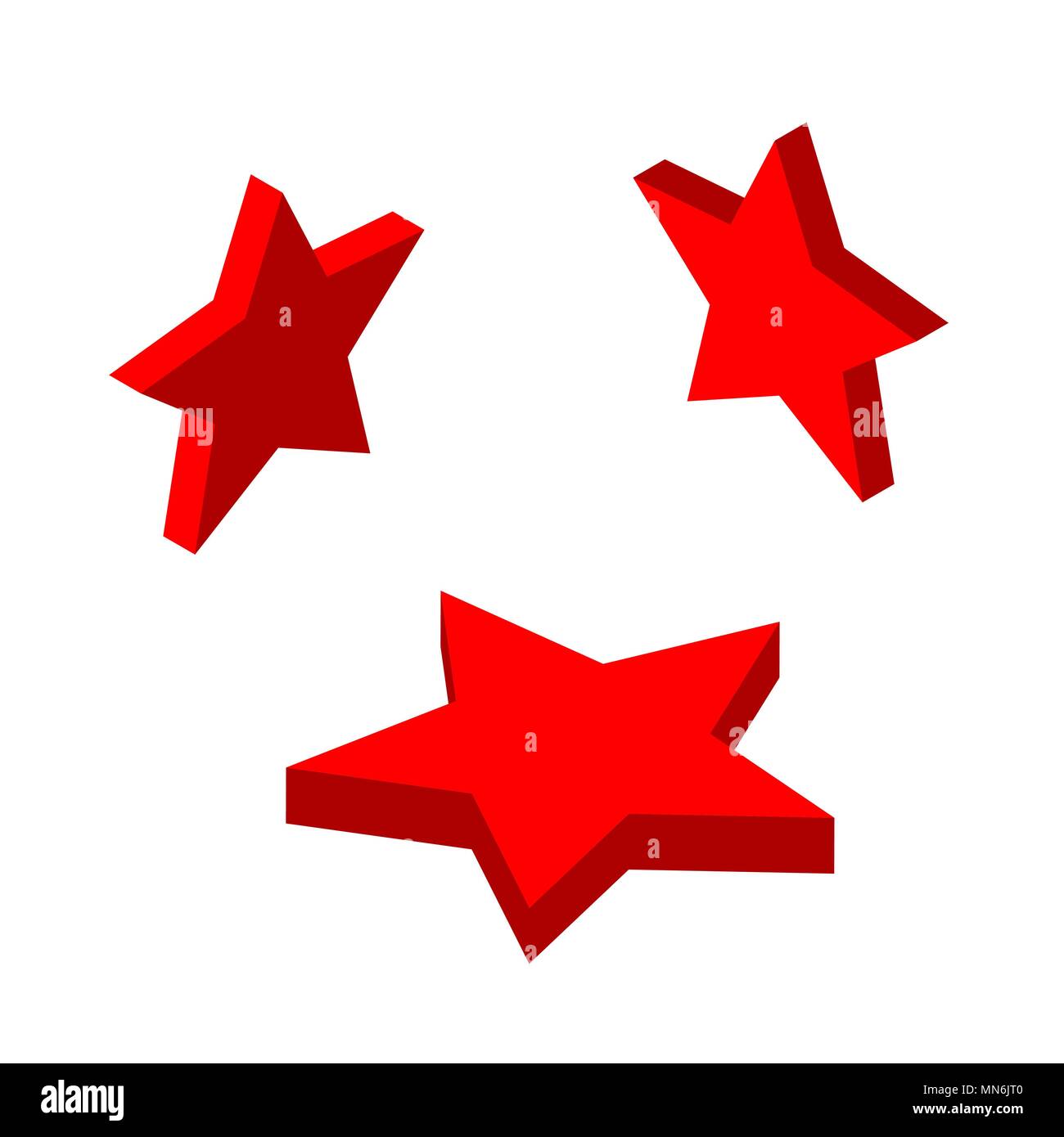 Red Star isometrische Ansicht von rechts oben Vektor auf weißem Hintergrund isoliert Stock Vektor