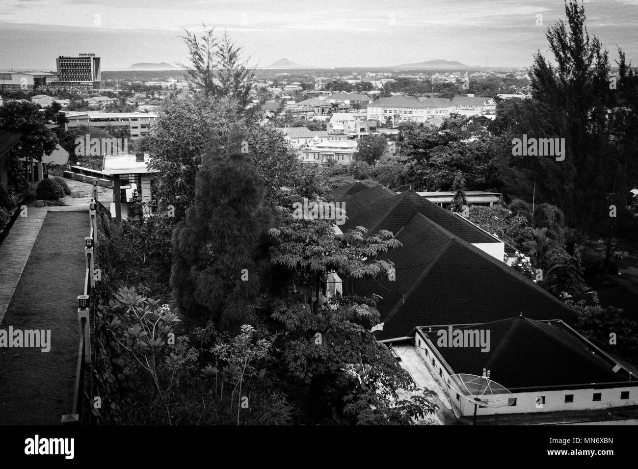 Blick auf die Stadt von der Oberseite der Villa Stockfoto