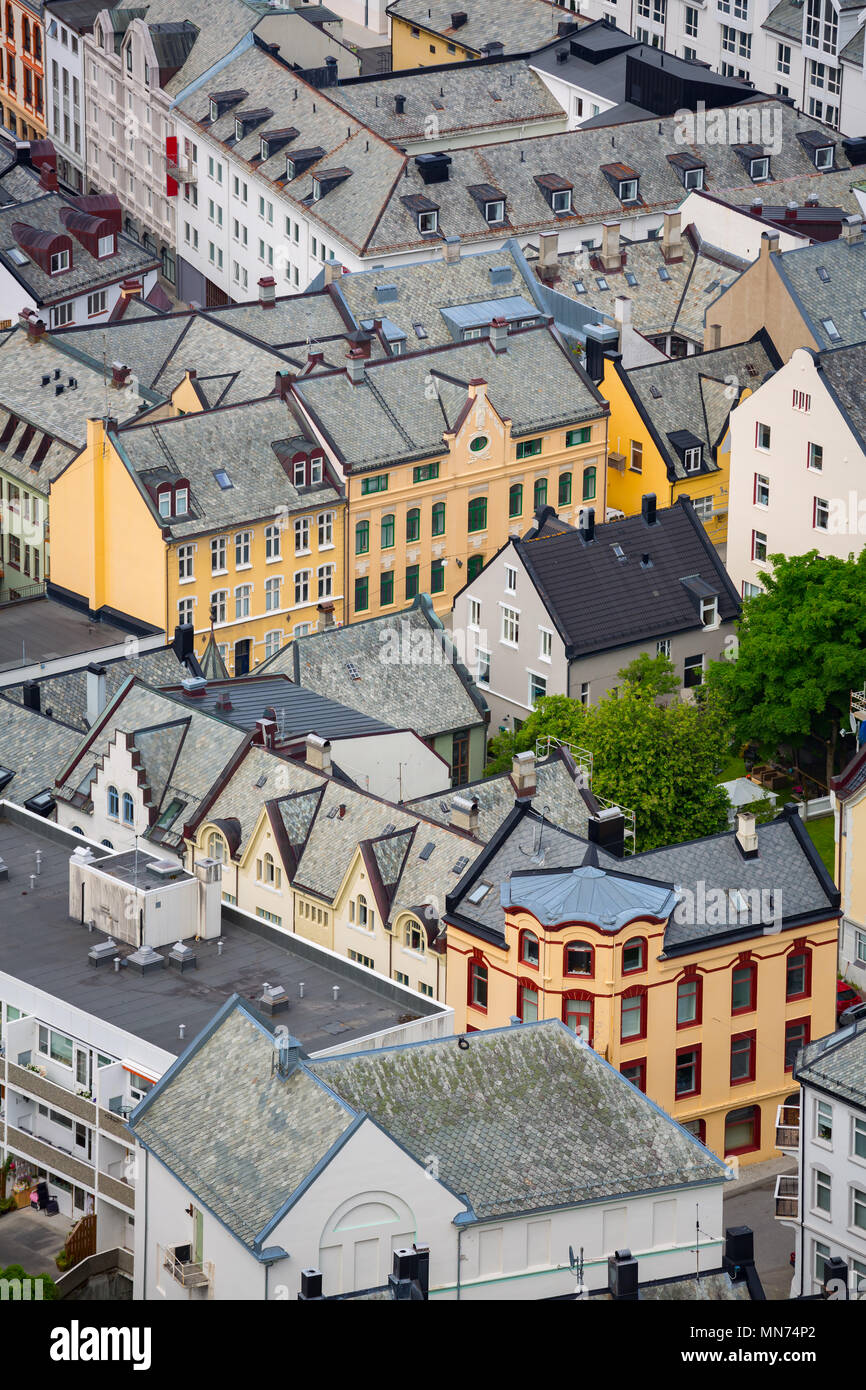 Aksla an die Stadt Alesund in Norwegen Stockfoto