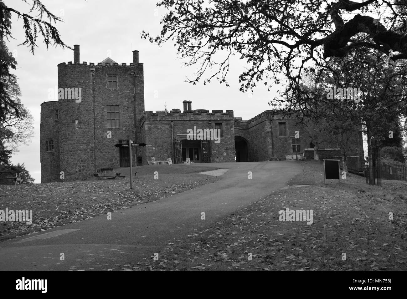 Schwarzweiß-Fotografie, der Standorte von rund England und Wales Stockfoto