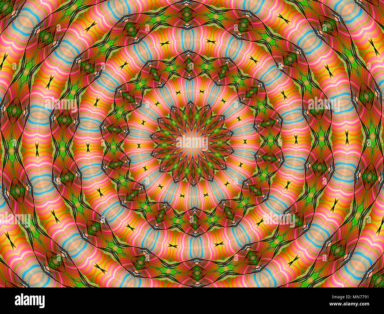 Kaleidoskop Muster Hintergrund Stockfoto