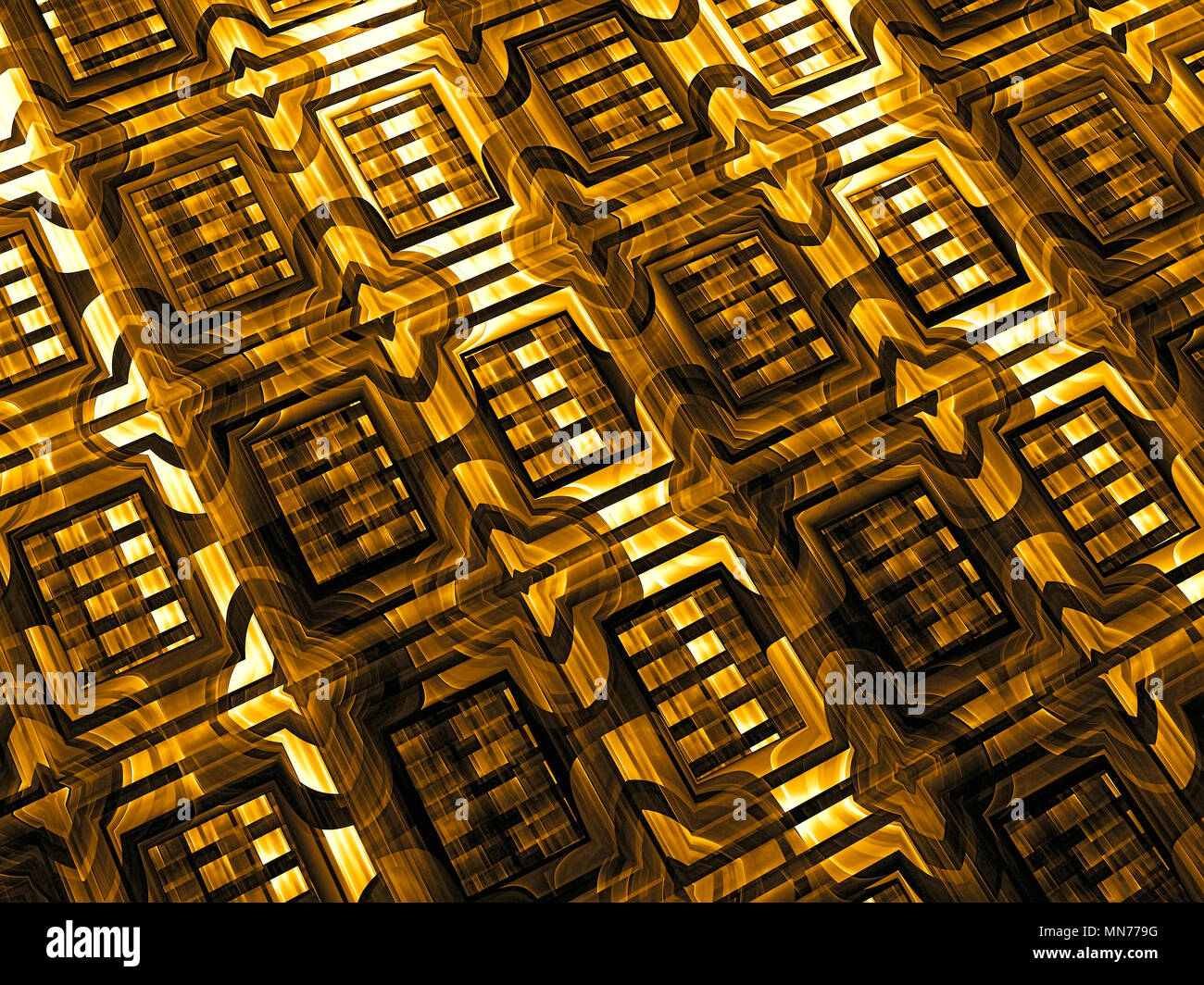 Golden Textur-abstrakten digital erzeugten Bild Stockfoto