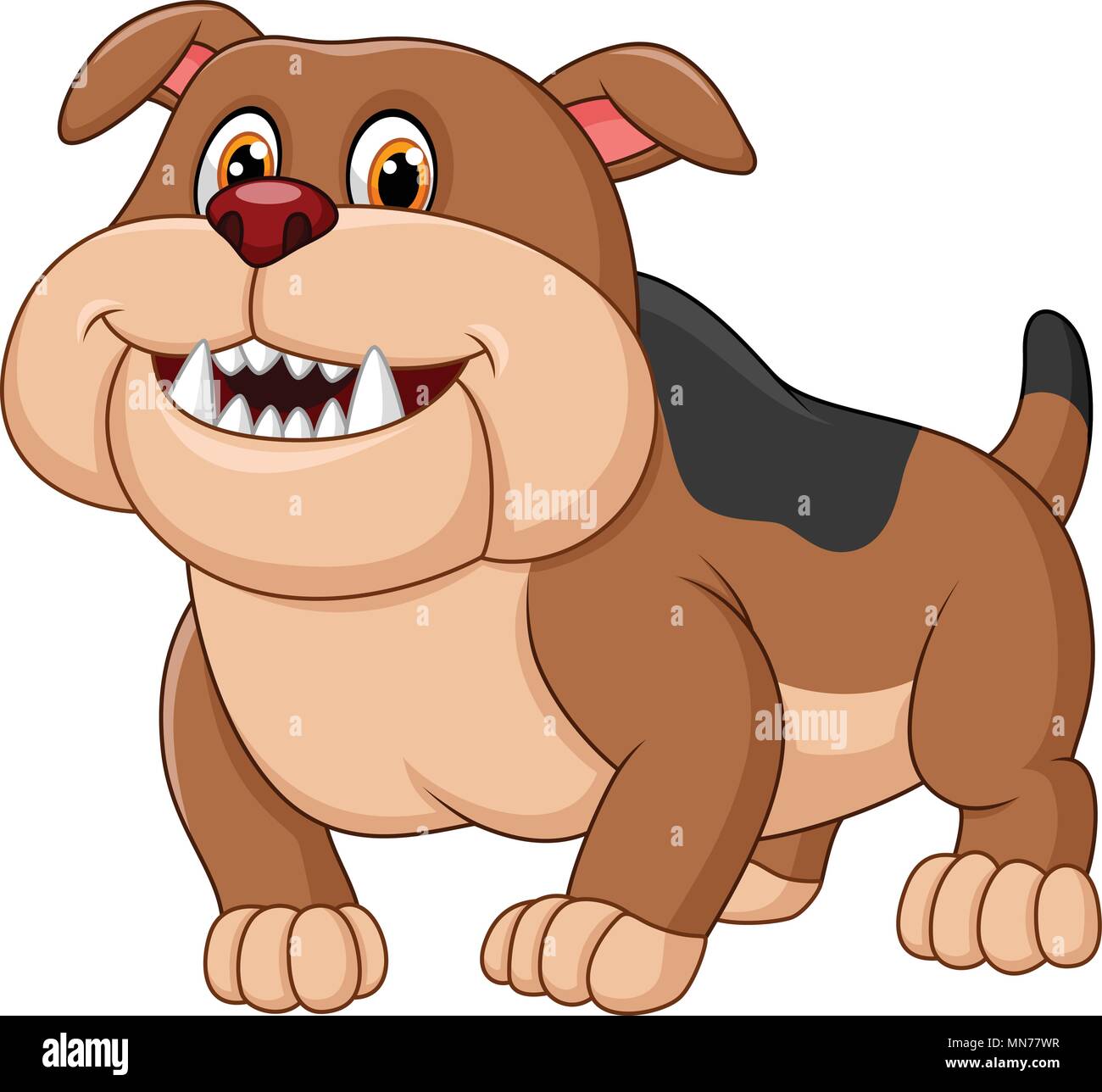 Cartoon Bulldog Auf Weissem Hintergrund Stock Vektorgrafik Alamy